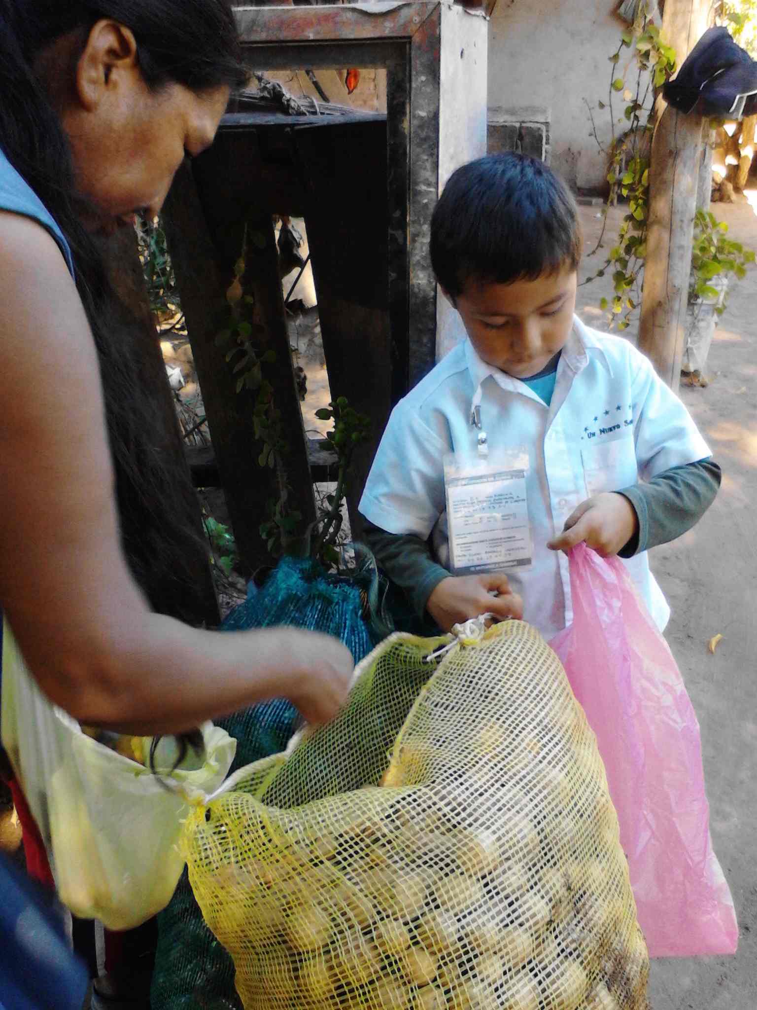 Entrega de Despensas con papas.